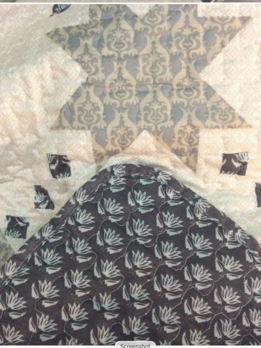 Primitive Star Printed Queen Quilted Bed Set Cottage Farmhouse Rustic Country